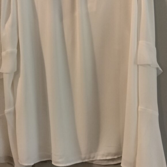 Ivory sheer, lined blouse. Size 16. - Picture 6 of 6